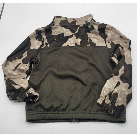 Nike Boys SZ 3T Camo Green Beige Full Zip Track  Jacket Dri-Fit - Picture 2 of 6